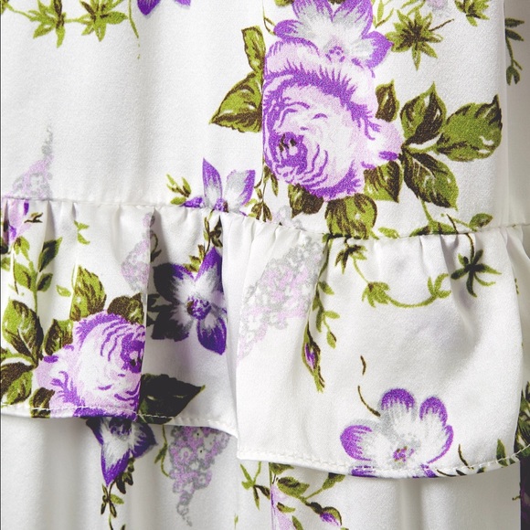 Les Rêveries ruffle tiered floral silk maxi dress - Picture 4 of 4